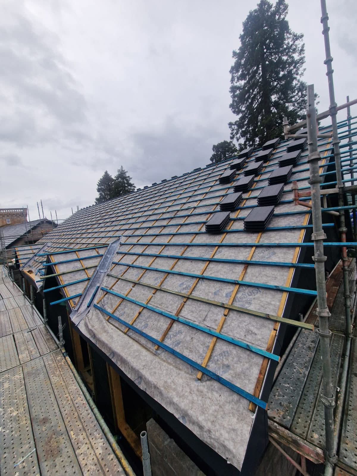 New slate roof installation - Before